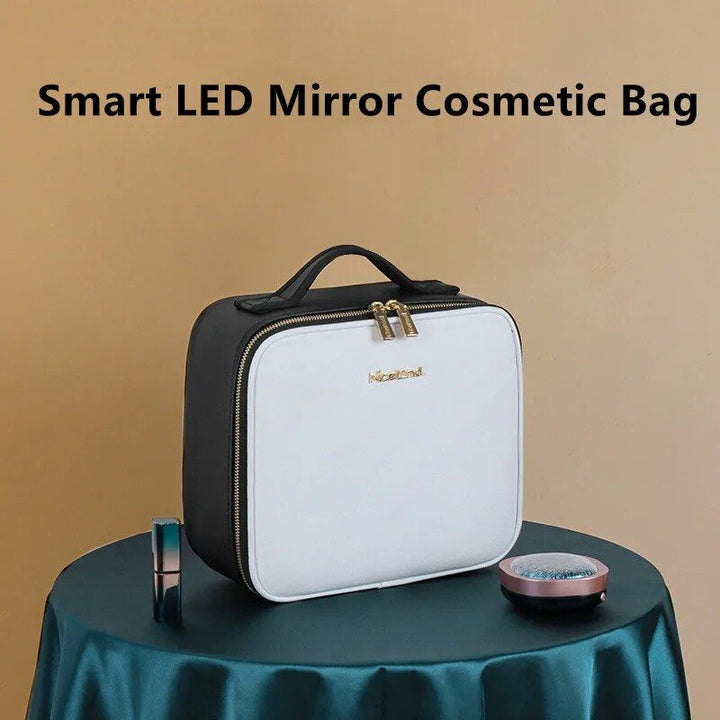 Illuminated LED Cosmetic Case with Mirror - Portable & High-Capacity Makeup Organizer