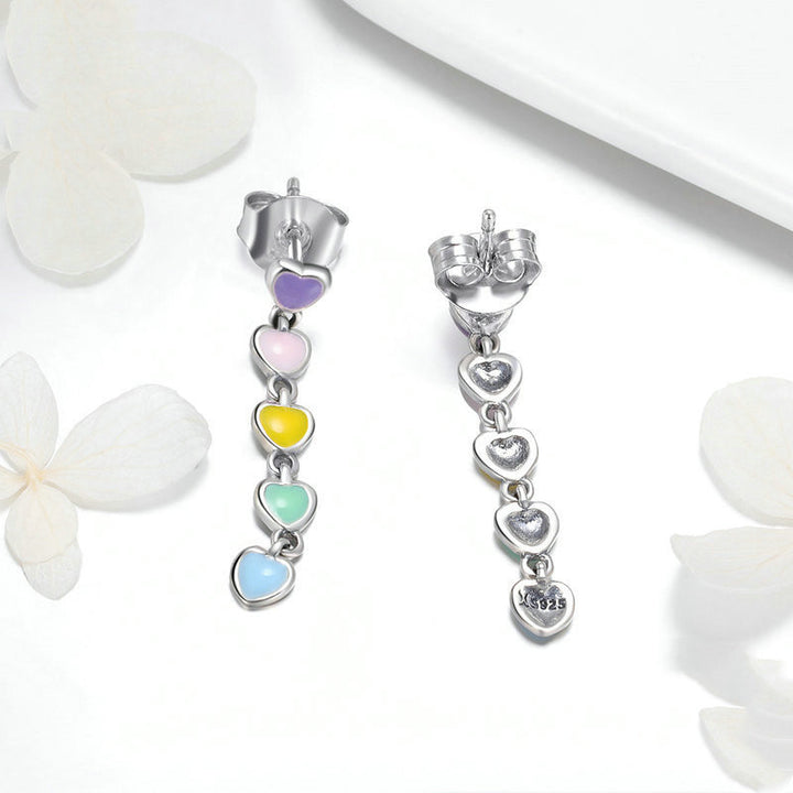 Rainbow Heart Ring Earring Accessorizing Set