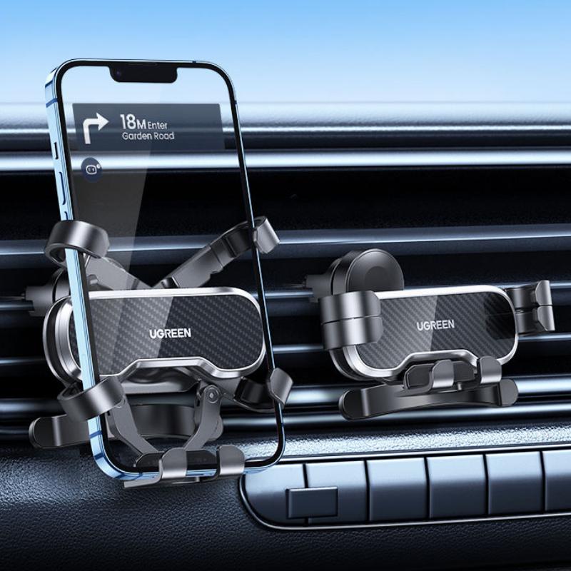 Car Vent Clip Mount Phone Holder - 360° Rotation, Gravity-Sensing, Universal Fit