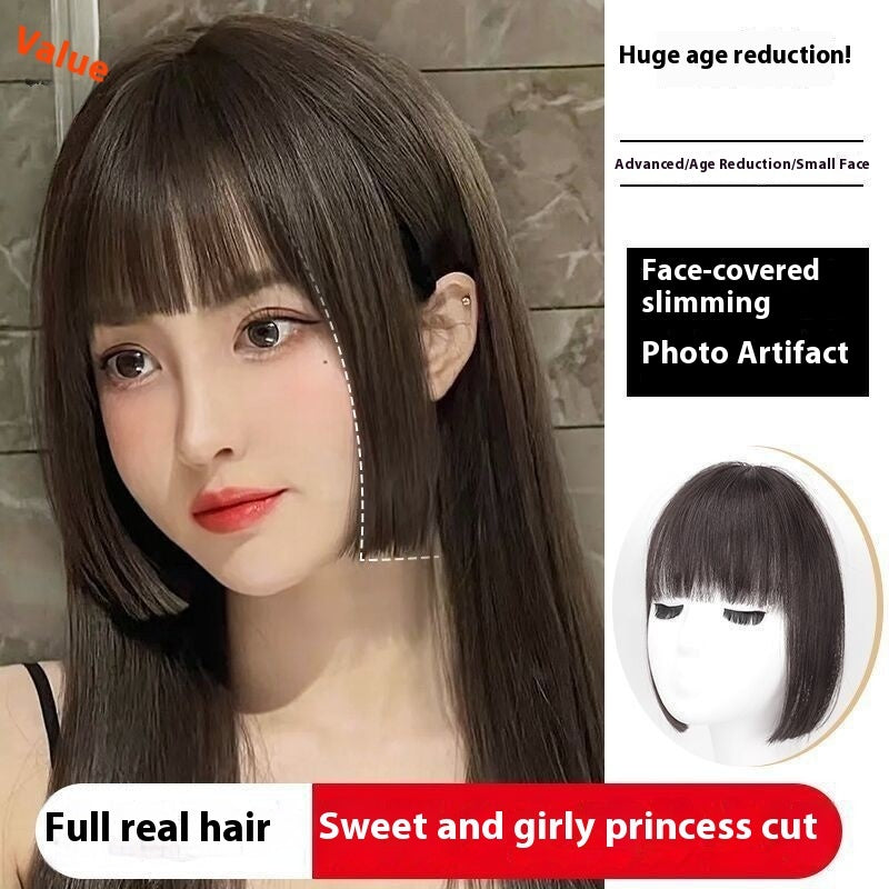 Bangs Wig Female Simulation Sweet Cool Princess Cut Wig Set