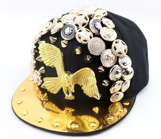 Men Women Handmade Skull Leopard Head Rivet Baseball Cap