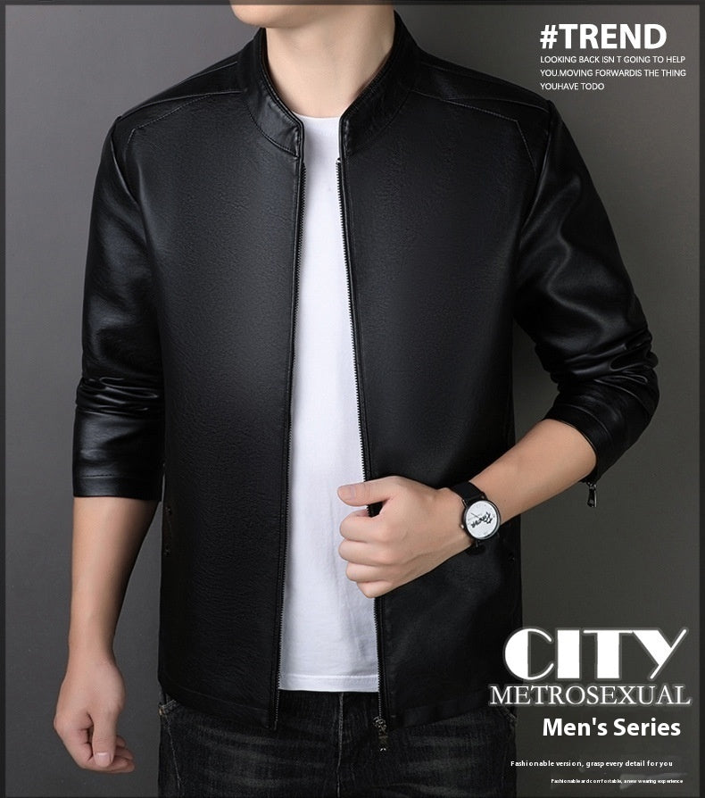 PU Leather Coat Men's Leather Jacket