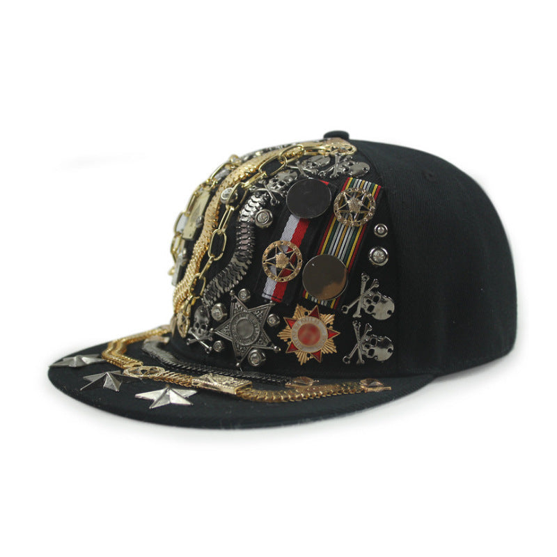 European And American Harajuku Style Hat Nail Cross Skull Rivet