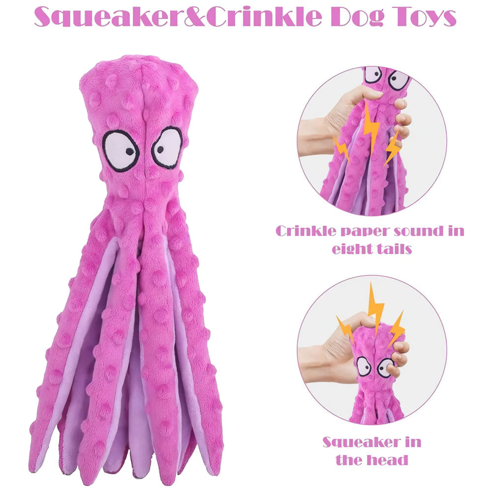 Interactive Octopus Plush Squeak Toy for Dogs