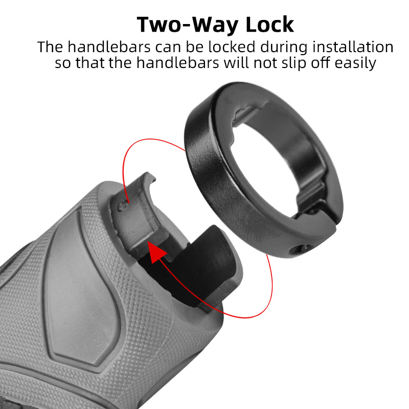 Shock-Absorbing Double Lock Bicycle Grips for MTB and Road Bikes