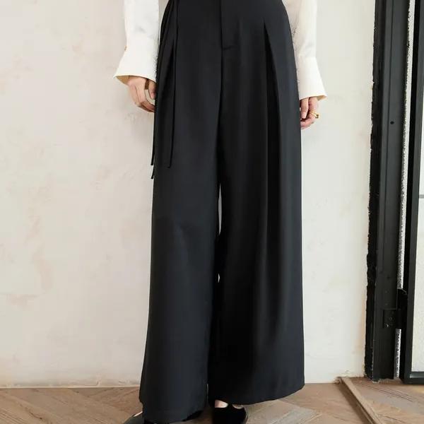 Women Black Commuter Long Trousers