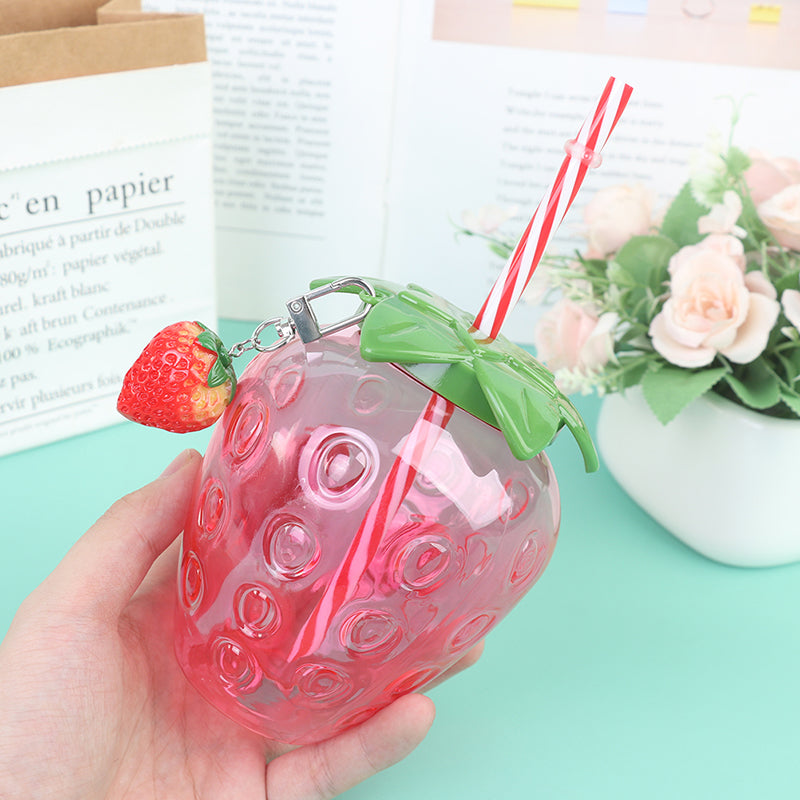 Cartoon Strawberry Straw Cup