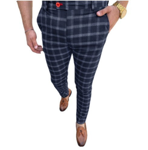 Men's Business Checked Casual Pants