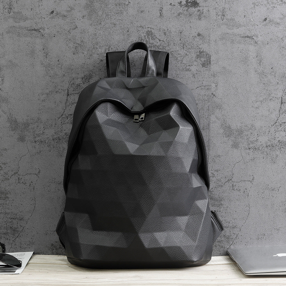 Japanese Backpack Luminous Frosted Geometric Ringer Lattice