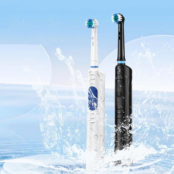 Rotary Electric Toothbrush for Adults – Smart Vibration with 3 Modes & 4 Replacement Heads