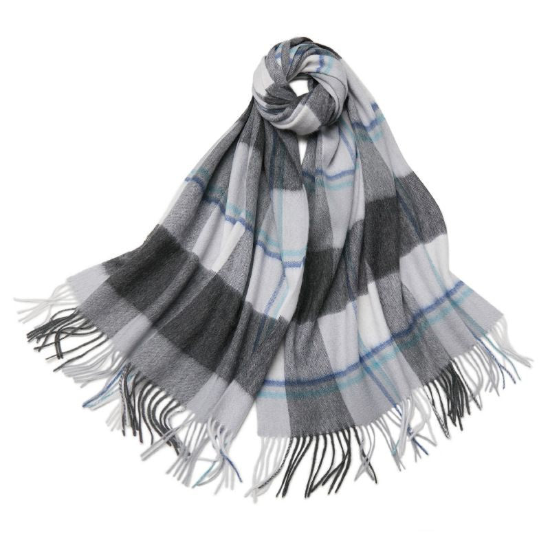 Elegant Plaid Cashmere Shawl - Long Warm Tassel Wrap