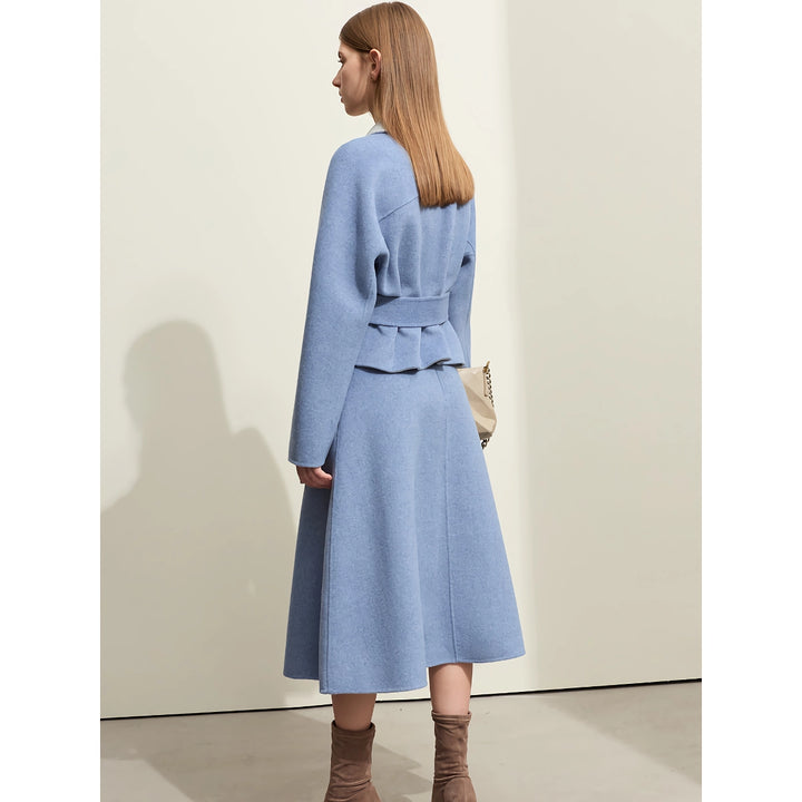 Elegant Women's Wool Lapel Collar Coat