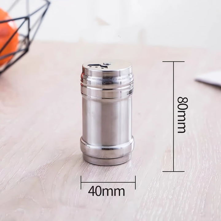 Rotatable Cover Stainless Steel Spice Jar - Adjustable Seasoning Bottle