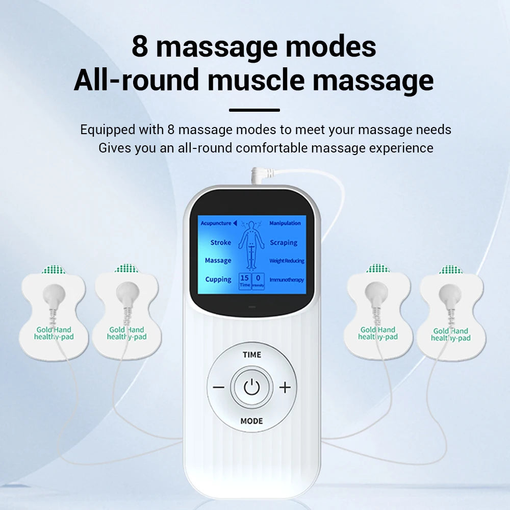 8 Modes 15-Level Intensity Electric TENS EMS Massager for Muscle Pain Relief & Relaxation