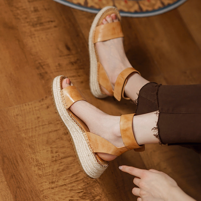 Chic Leather Platform Sandals