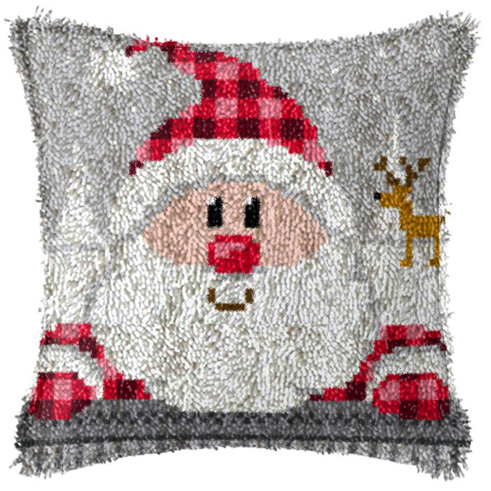 Diy Handmade Christmas Cushion Wool Embroidered Pillow Material Package