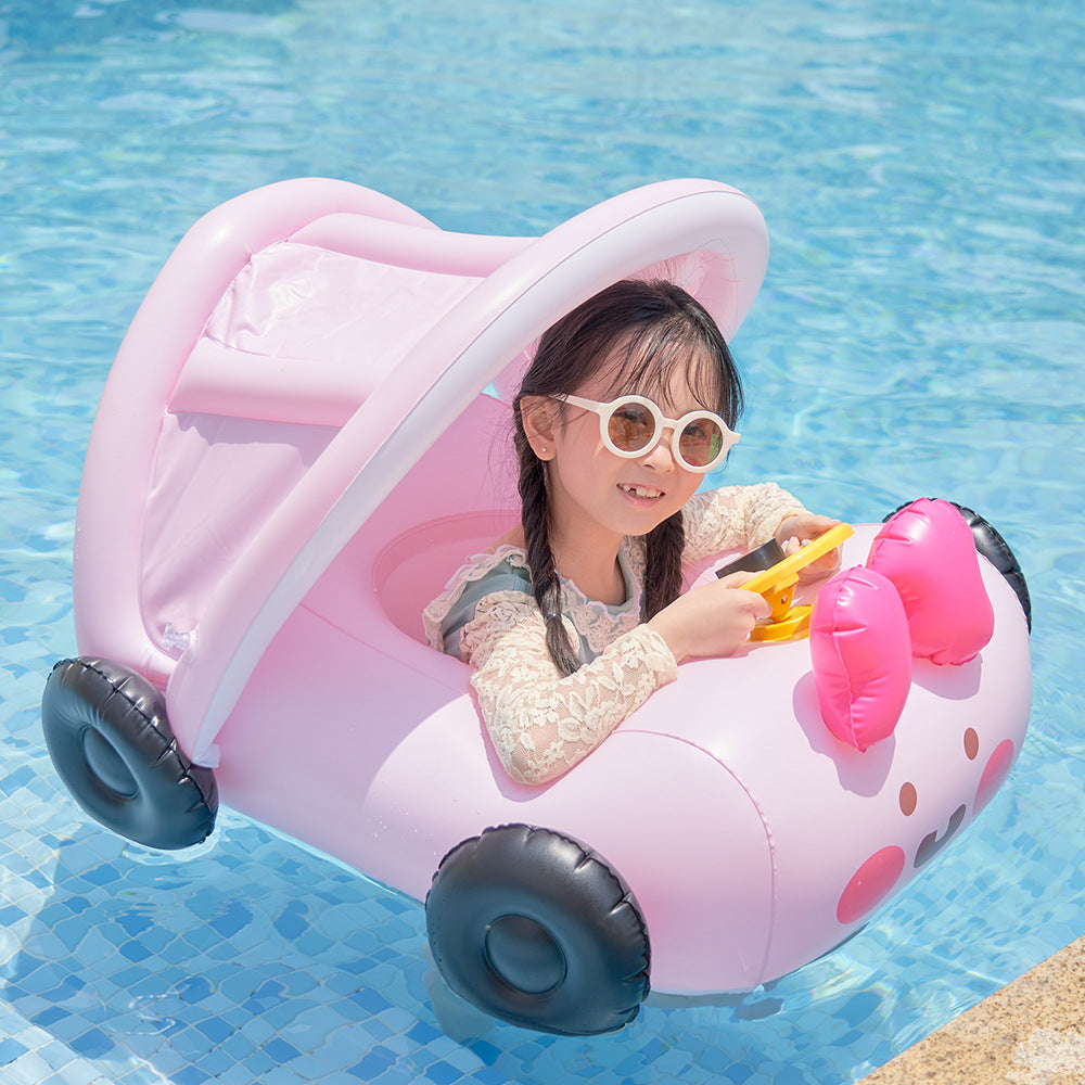 Inflatable Car Style Swimming Seat Ring for Kids