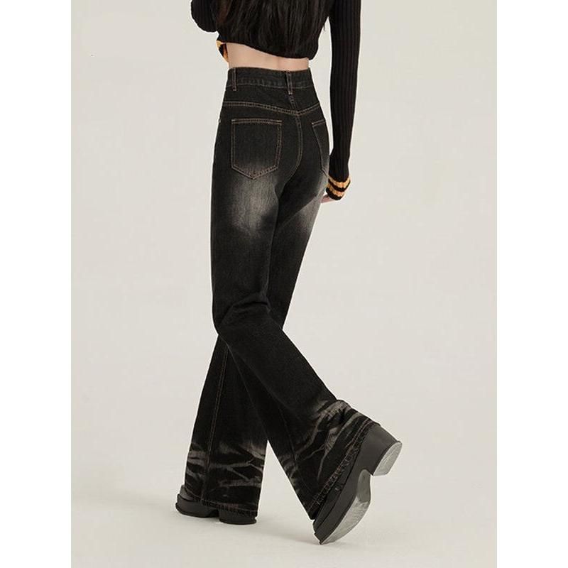 Trendy High-Waist Flare Jeans