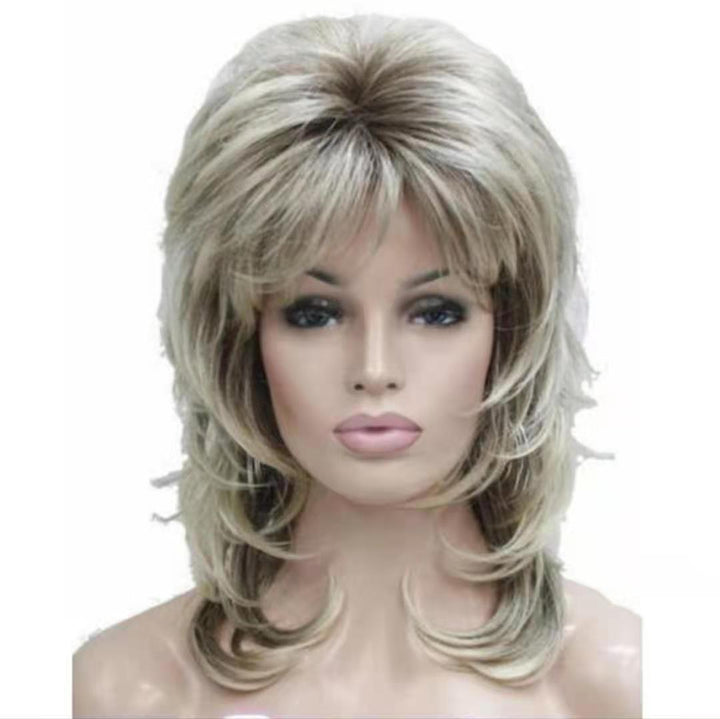 Women's Fashion Short Roll Rose Net Chemical Fiber Wig