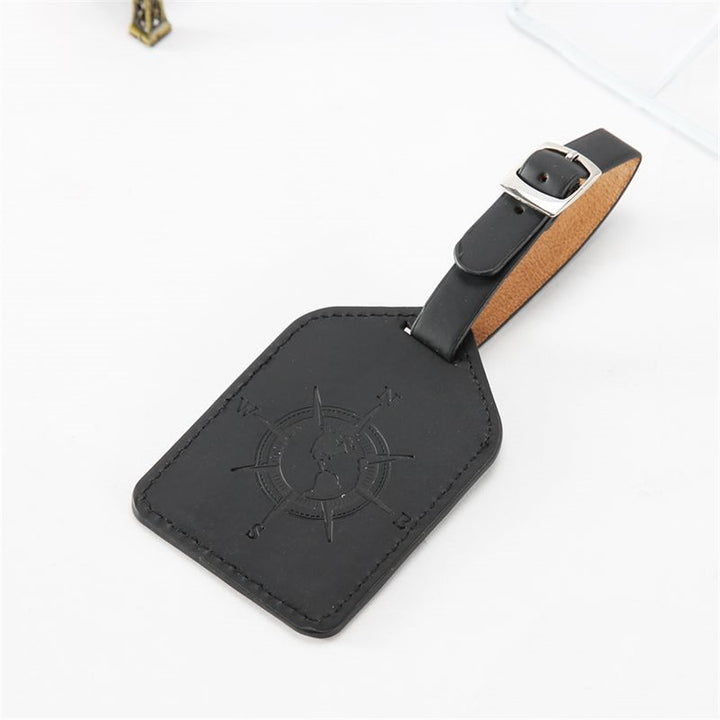 Compass Leather Luggage Tag