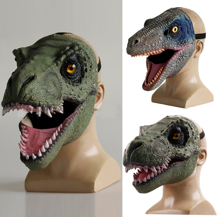 Dinosaur Moving Mouth Latex Mask Headgear Halloween Party Cos Props