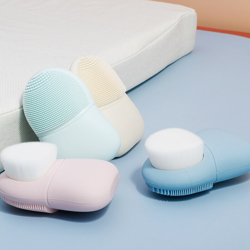 Multi-Purpose Silicone Facial Cleansing Brush – Compact, Dual-Headed, Eco-Friendly Face Brush for Deep Cleansing and Exfoliation