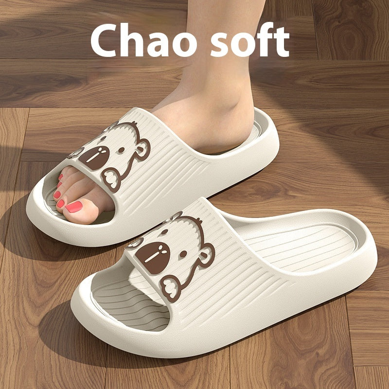 Cute Cartoon Dog Slippers Non-slip Floor Bathroom Slipper Summer Women's House Shoes