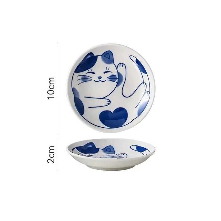 Japanese Lucky Cat Ceramic Sauce Dish