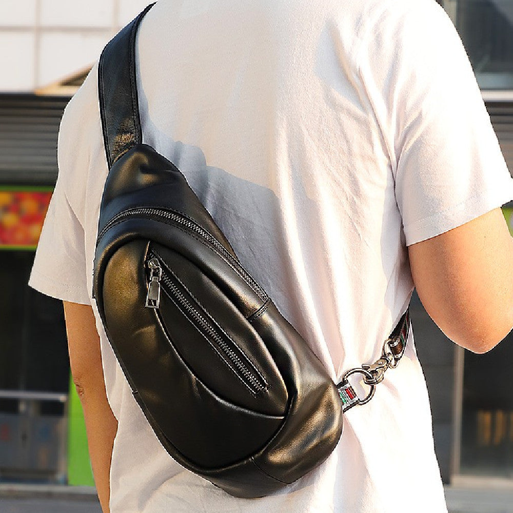 Genuine Leather Men's Chest Bag One-shoulder Leisure Sports