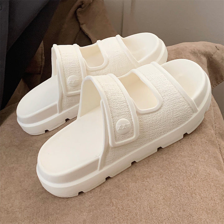 Casual Double-straped Slippers Comfortable Platform Beach Shoes