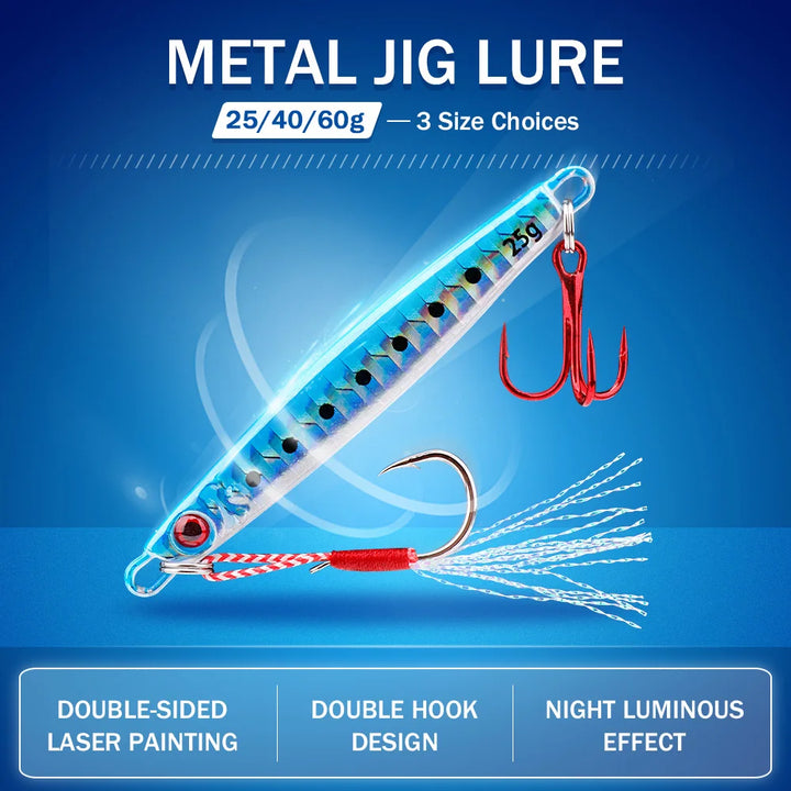 Metal Jig Spoon Fishing Lure - 25g/40g/60g for Trolling