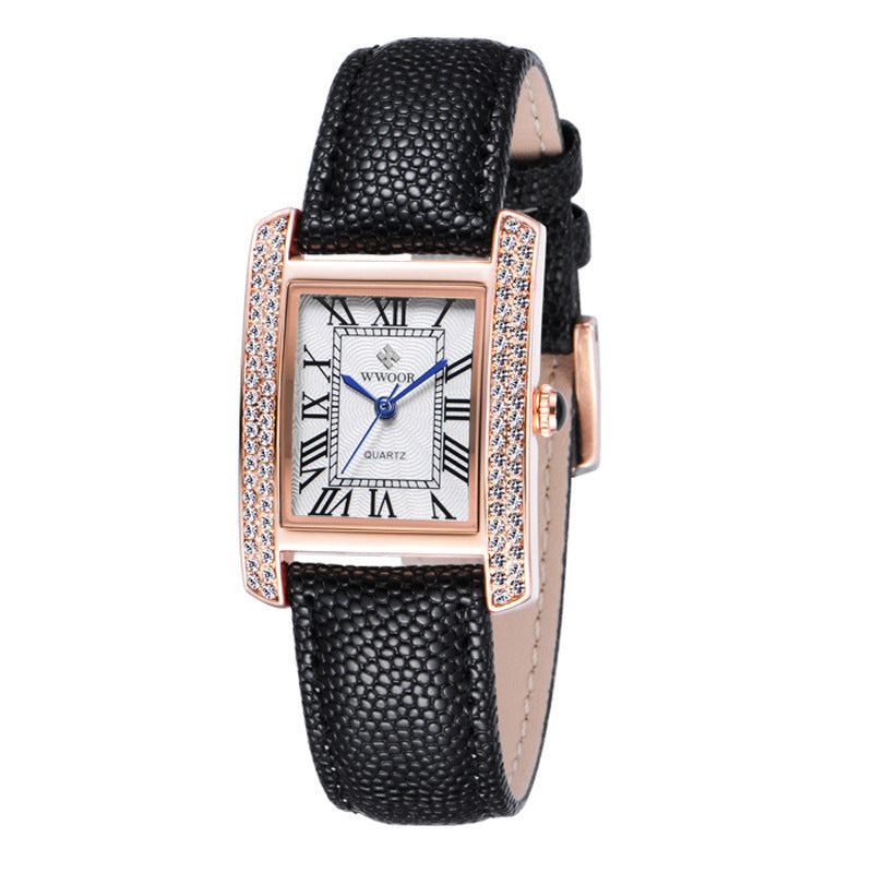 Leather belt ladies watch