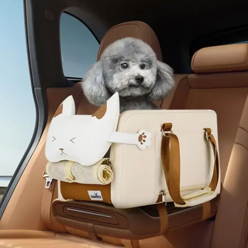 Compact Safety Car Seat for Small Dogs & Cats - Portable & Washable Travel Pet Carrier