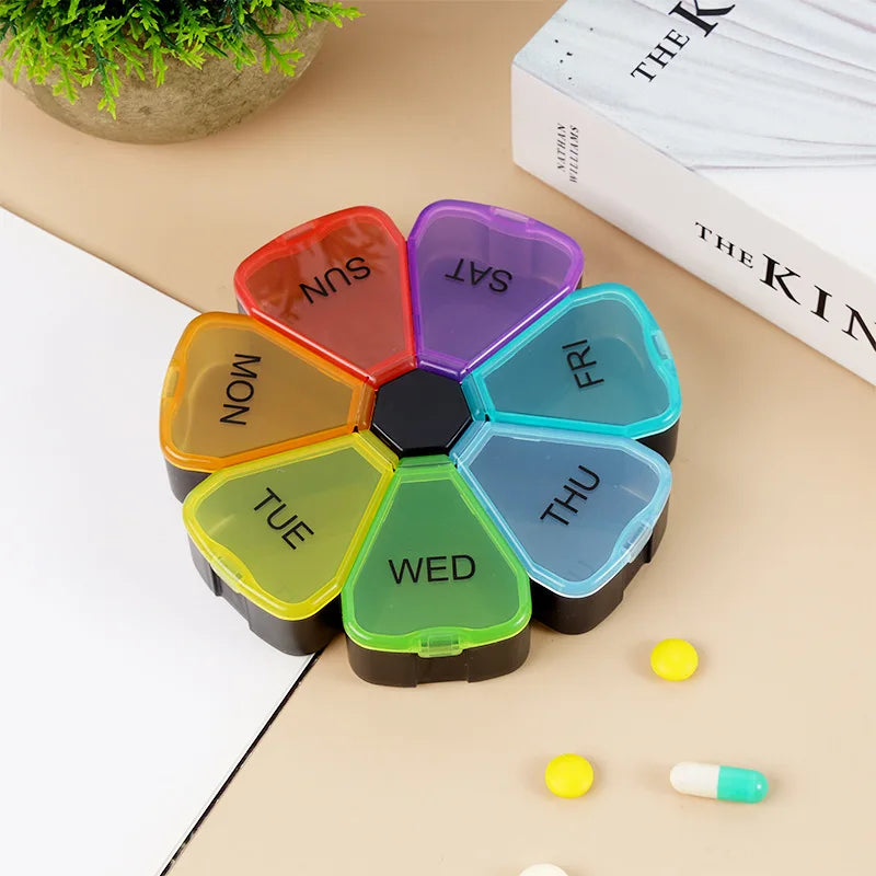 Compact 7-Grids Travel Pill Organizer