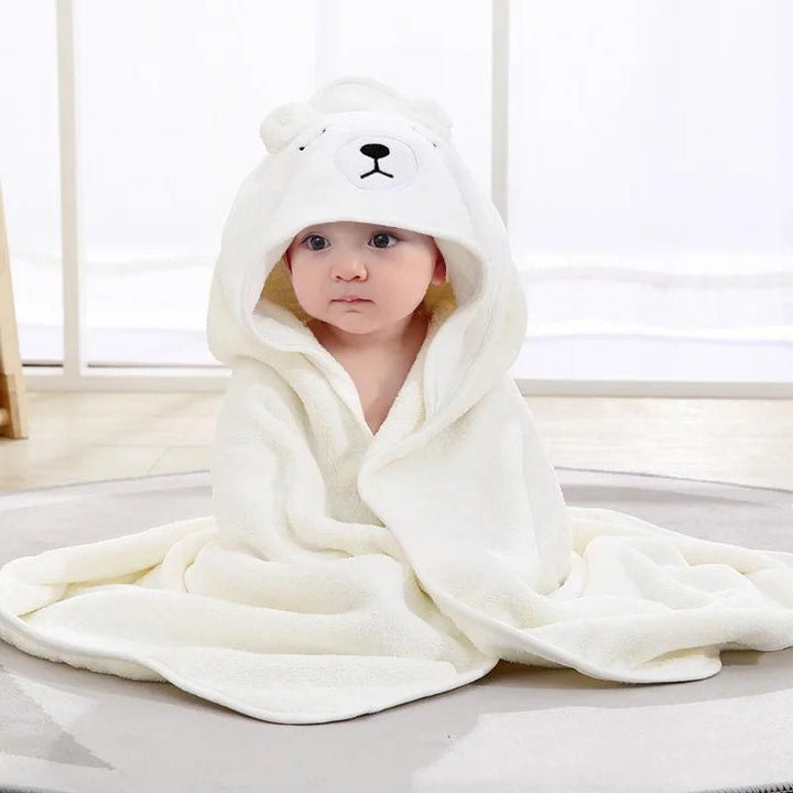 Soft & Adorable Cartoon Animal Hooded Baby Towel - Warm, Cozy Cotton Bathrobe for Newborns & Toddlers