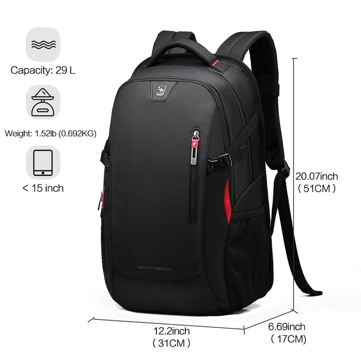 Waterproof 29L Laptop Backpack with Ergonomic Shoulder Straps