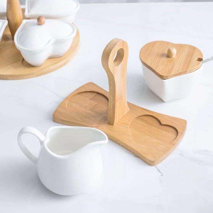 Elegant White Ceramic Sugar and Milk Pot Set for Coffee Enthusiasts