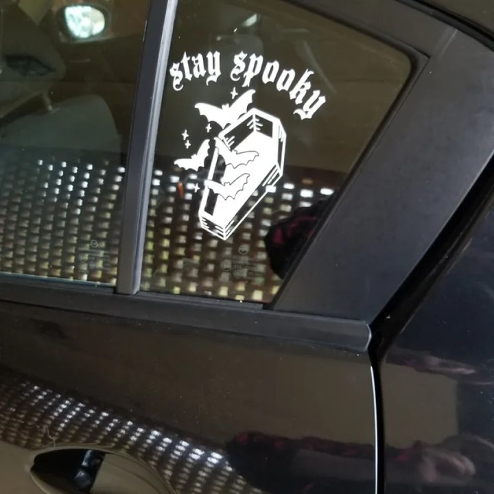 Goth Bat Stay Spooky Waterproof Vinyl Car Decal