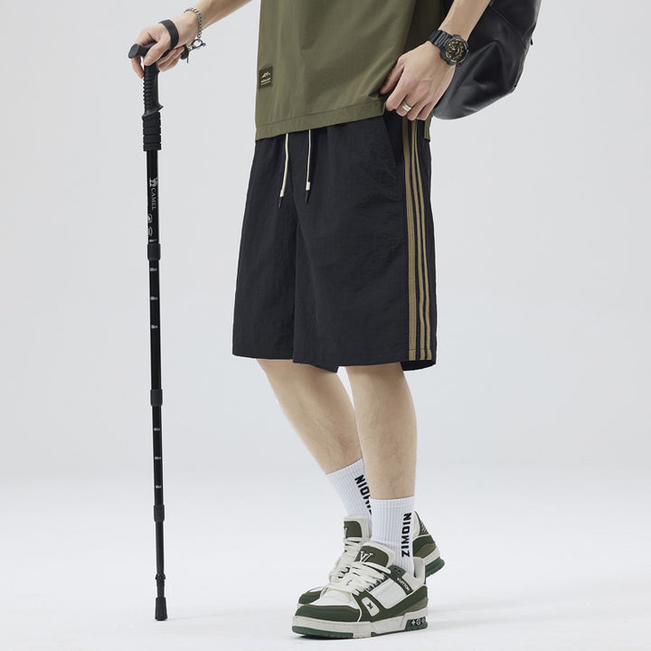 Side Ribbon Striped Quick-dry Casual Shorts Men