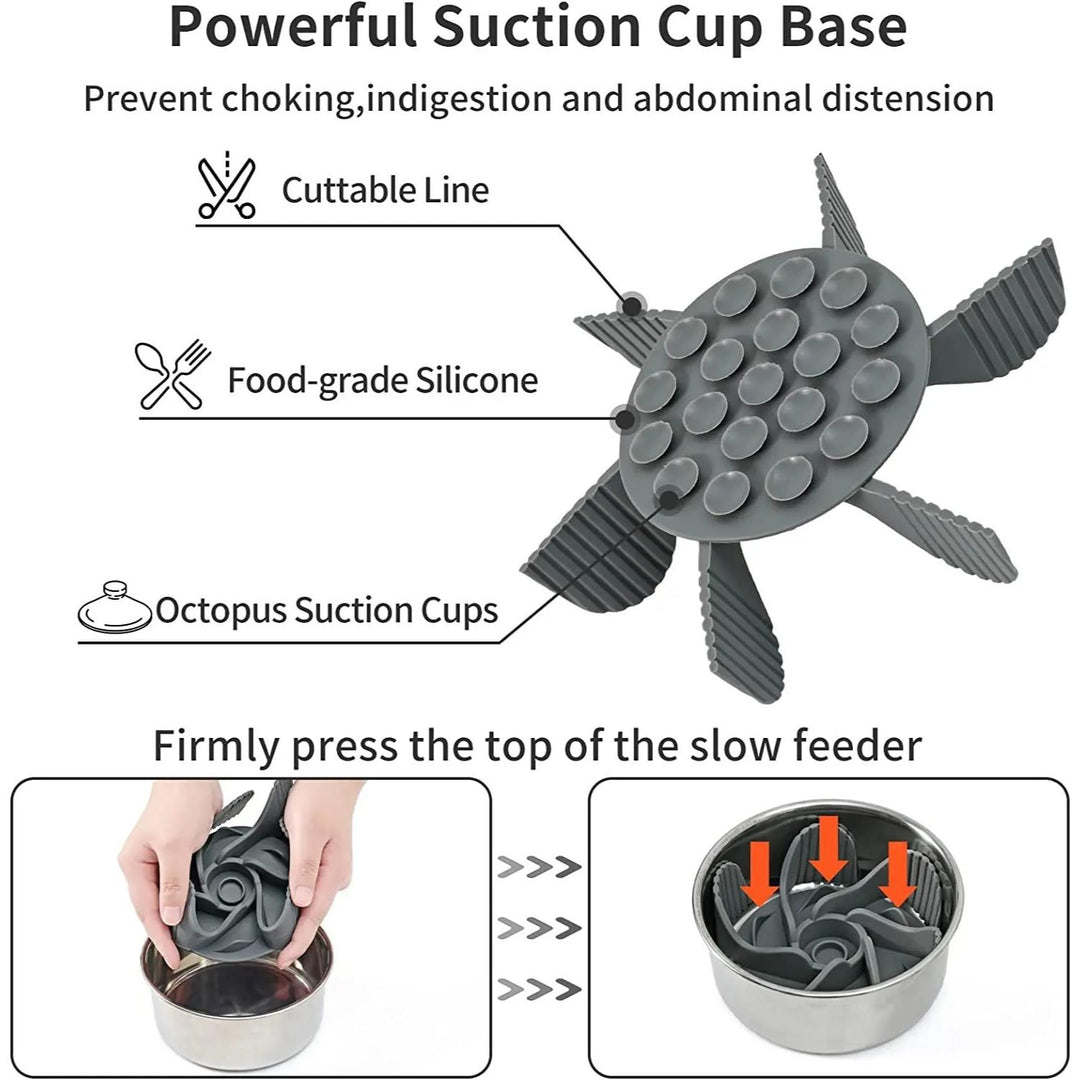 Slow Feeder Insert for Dog Bowls with Strong Suction