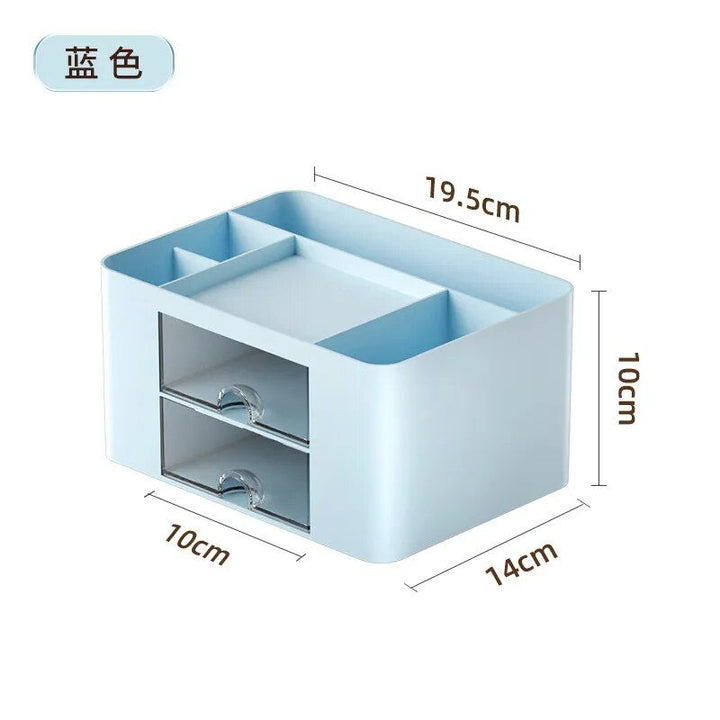 Compact Multifunctional Desk Organizer with Dual Drawers