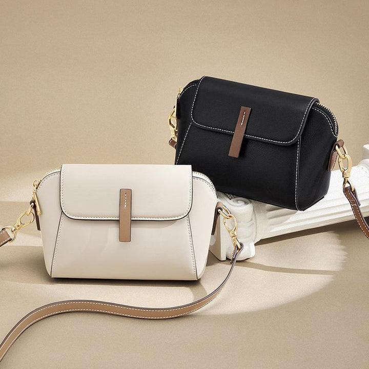 Classic Versatile Small Square Leather Crossbody Bag for Women