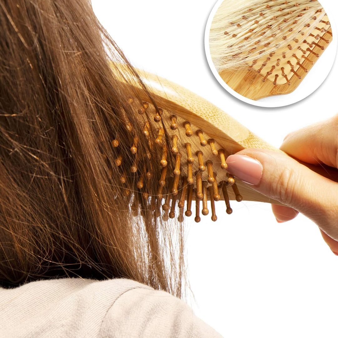 Wooden Bamboo Paddle Cushion Hair Brush