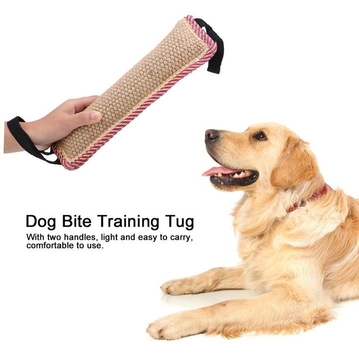 Durable Sackcloth Dog Training Bite Tug Toy with Dual Handles