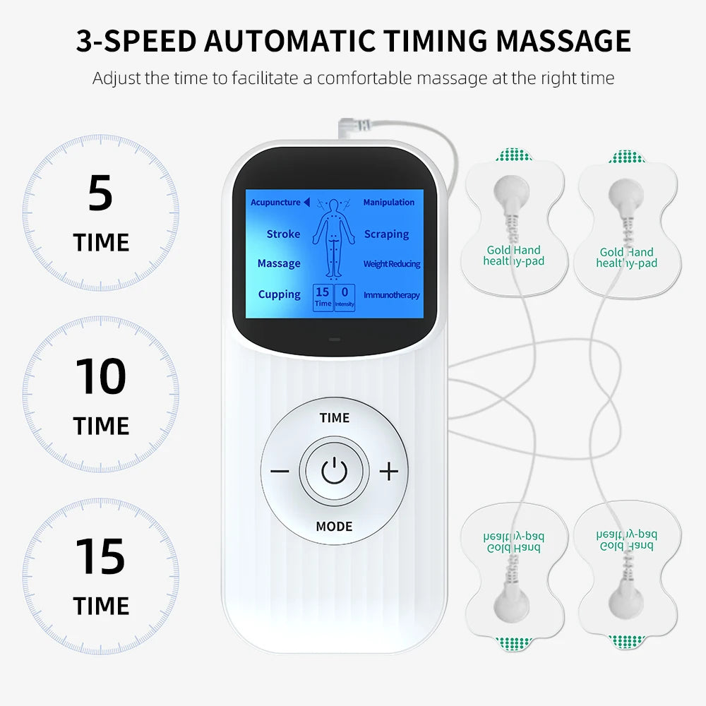 8 Modes 15-Level Intensity Electric TENS EMS Massager for Muscle Pain Relief & Relaxation