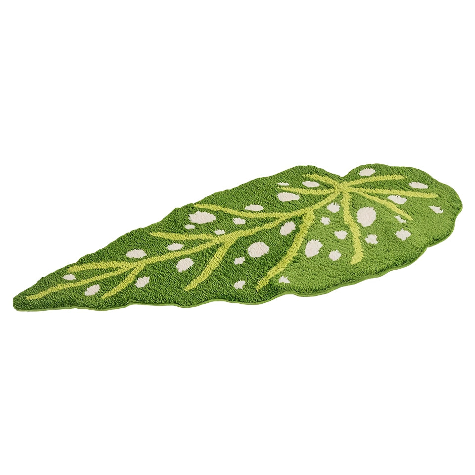 Irregular Plush Spotted Begonia Leaf Area Rug for Living Room