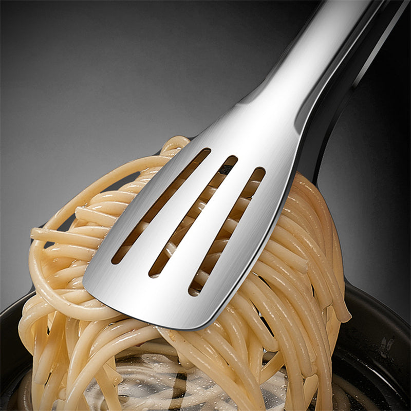 Non-Slip Stainless Steel Food Tongs for Cooking and Serving