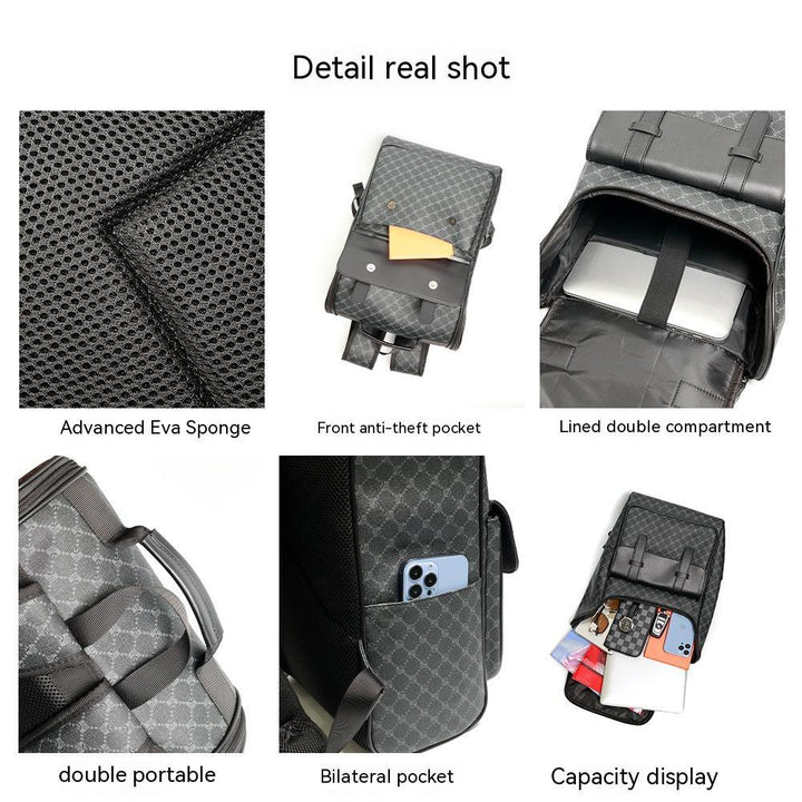 New Versatile Large Capacity Casual Backpack Fashion Korean Connector Computer File Schoolbag