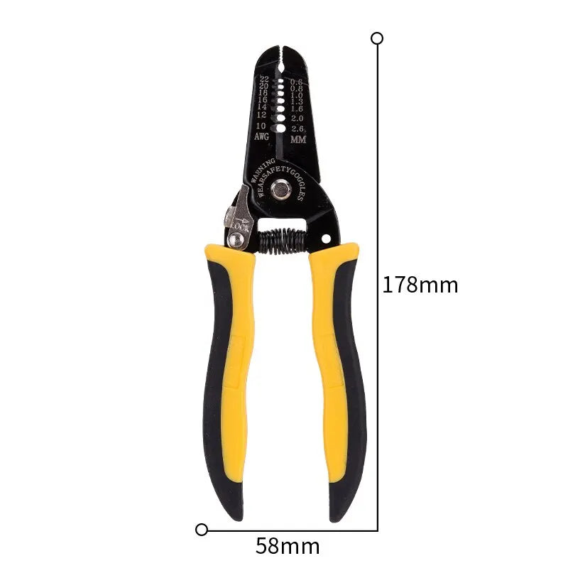 7-Inch Wire Stripper and Crimper with Dual Color Handle