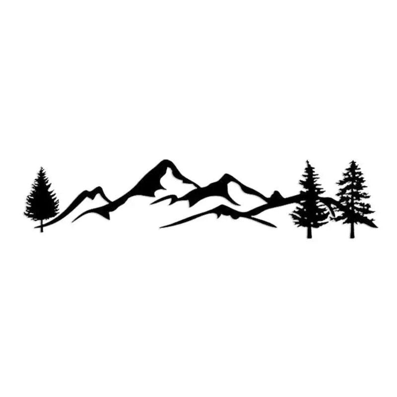 Reflective Mountain & Tree Landscape Car Decal